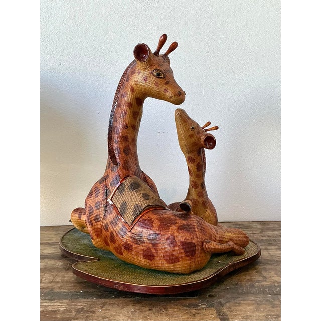 Vintage Shanghai Weave Giraffe Family For Sale In West Palm - Image 6 of 6