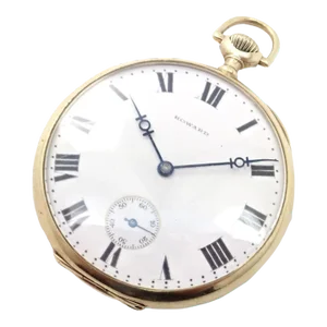 Vintage Howard 14k Yellow Gold 46mm 17j Pocket Watch c. 1920's