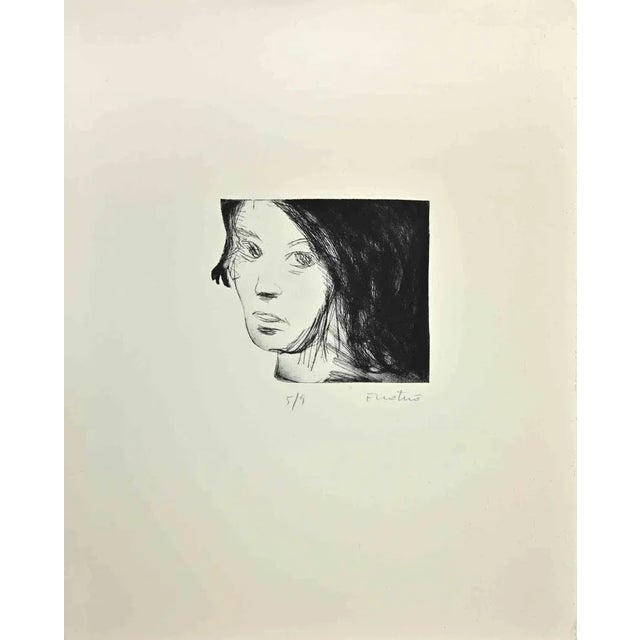 The Portrait is an Etching and Aquatint realized by Enotrio Pugliese in the 1970. Hand-signed by the artist on the lower....