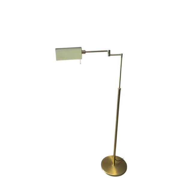 Vintage Brass Bankers Floor Lamp with Articulated Arm, 1960s For Sale - Image 16 of 18