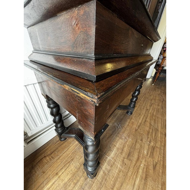 Antique Wooden Cabinet on Stand, 1700s For Sale - Image 11 of 16