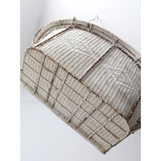 Vintage White Wicker Hanging Bench Circa 1930s-1940s For Sale - Image 10 of 18