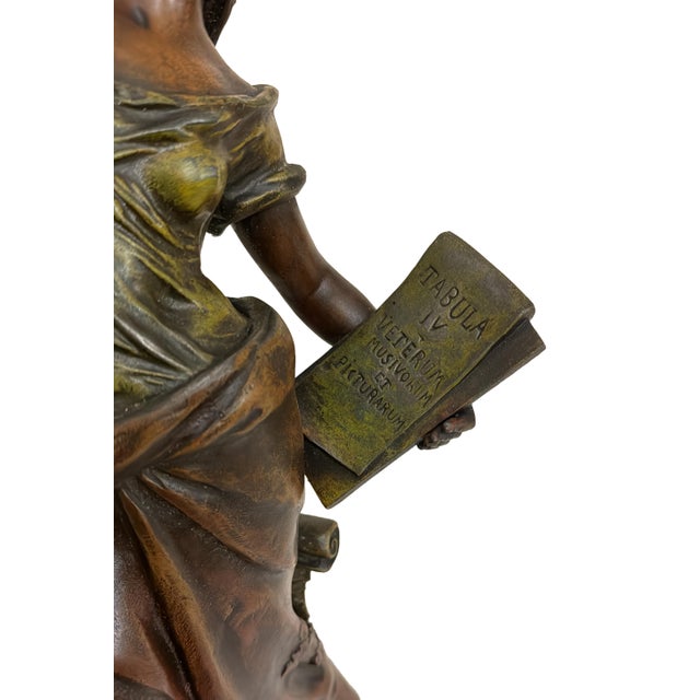 Auguste Moreau, Art Nouveau Allegorical Maiden, Late 19th Century, Spelter For Sale - Image 3 of 11