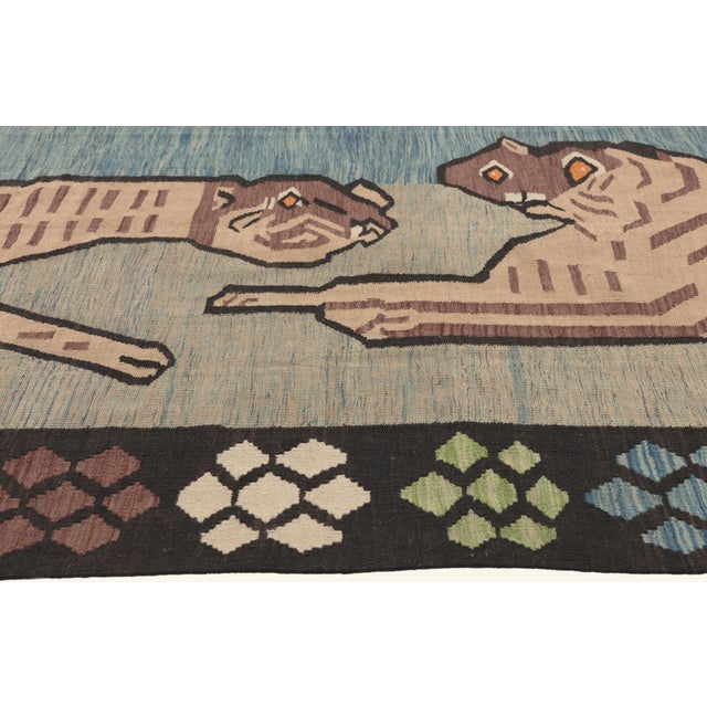 Vintage Pakistani Pictorial Kilim Rug, 06'05 X 11'06 For Sale - Image 4 of 10