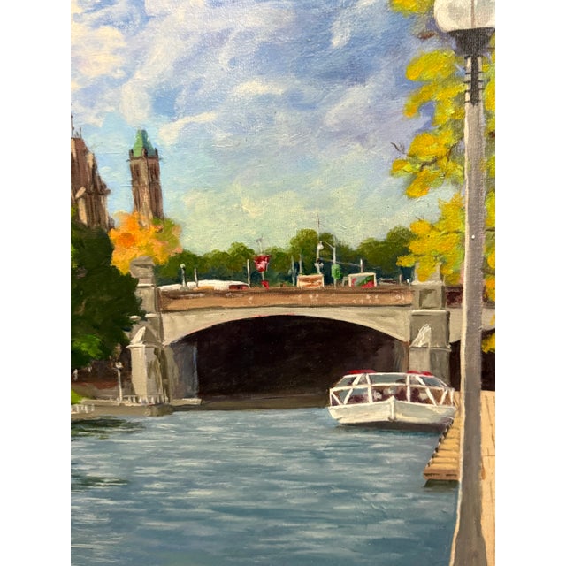 Vintage Large Cityscape Painting of Ottawa by Pina Manoni-Rennick For Sale - Image 4 of 11