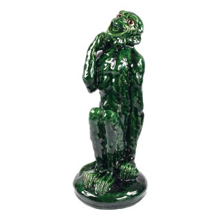 Antique Art Pottery Monkey Figure by Arthur Craco, 1890s For Sale