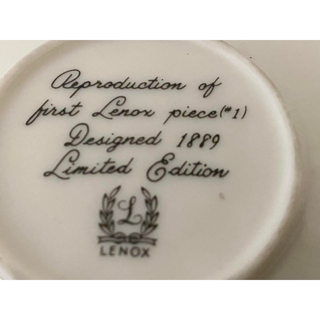 Lenox Reproduction of First Lenox Piece (#1) Designed 1889 Limited Edition Demitasse Cup & Saucer - 2 PCS Mint Condition. For Sale In Denver - Image 6 of 18