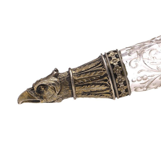19th Century Austrian Silver Gilt, Enamel & Rock Crystal Drinking Horn, 1880s For Sale - Image 10 of 16