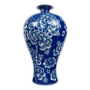 Chinese Porcelain Peony Flowers Meiping