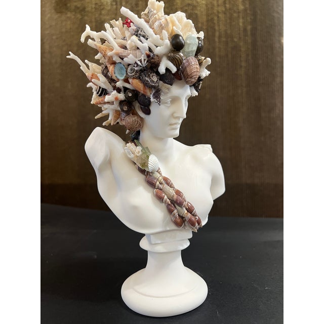 Christa's South Seashells Marble Bust of Hermes. A fabulous bust of Hermes, the messenger of the gods. He has many special...