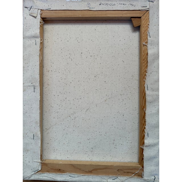 Textile 1990’s Abstract Oil Painting by Darrell Crisp. Signed and Dated. For Sale - Image 7 of 9