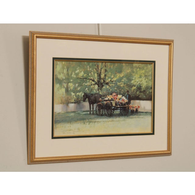 Paul Landry 'Flower Wagon' Watercolor Lithograph Print For Sale - Image 9 of 13