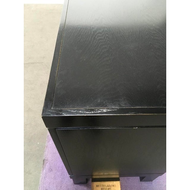 Black 1970s Brutalist Black Stained Oak Buffet For Sale - Image 8 of 14