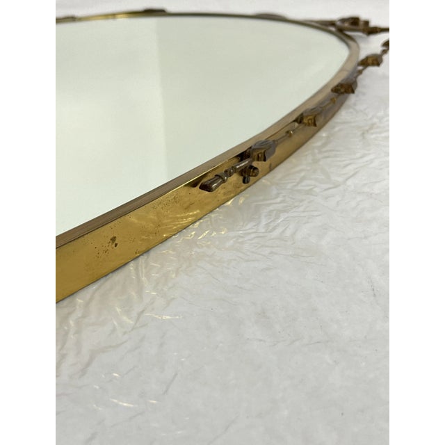 1960s Vintage Italian Brass Wall Mirror, 1960s For Sale - Image 5 of 11