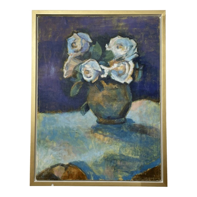 White Roses in a Vase, Giacomo, 20th Century For Sale
