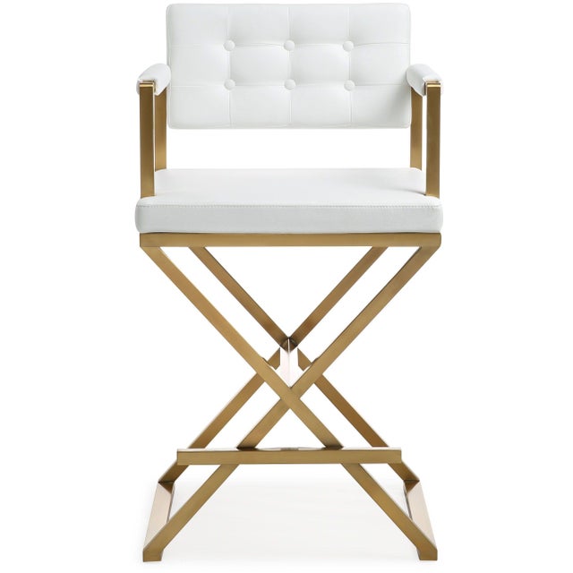 Furnish your kitchen or bar area in contemporary style with the Director stool. The gold solid stainless steel frame...