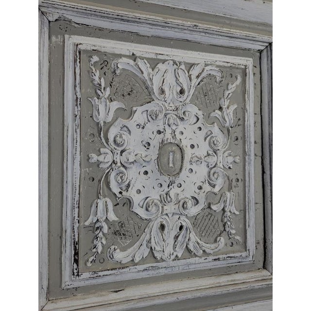 Gray Henry II Carved Grey Oak Cabinet For Sale - Image 8 of 10