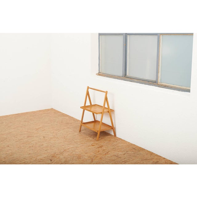 Brown Magazine Rack in Beech Wood, Switzerland, 1970 For Sale - Image 8 of 12