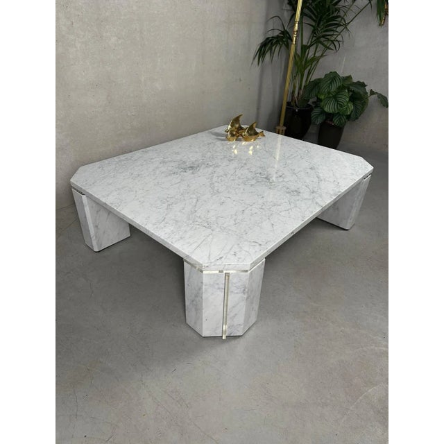 Vintage Coffee Table in Carrara Marble For Sale - Image 9 of 11