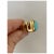 Metal 1980s 18k Gold and Persian Turquoise Ring, Size 6 For Sale - Image 7 of 9