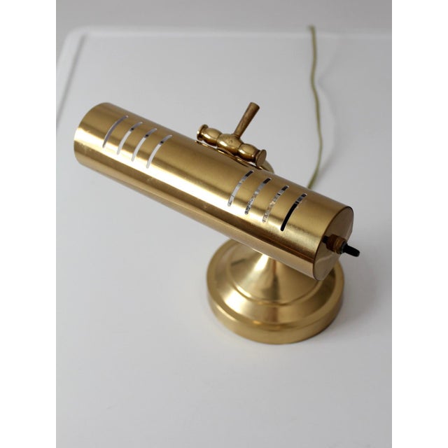 Vintage 1970s Brass Adjustable Banker’s Desk Lamp For Sale - Image 6 of 14
