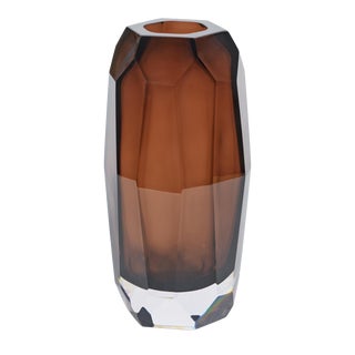 Juwelo Glass Vase, Medium, Amber For Sale