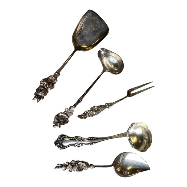 Vintage Serving Utensil Set- 5 Pieces For Sale