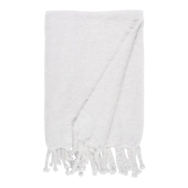 Schumacher Rauma Mohair Throw in Silver For Sale