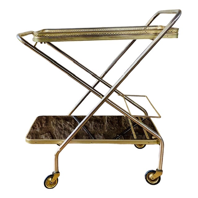 Vintage Bar Cart with Wheels, 1960s For Sale