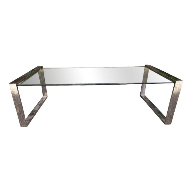 Coffee Table in Chrome and Glass, 1960s For Sale
