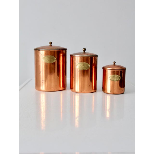 Vintage Copper Kitchen Canisters Set Of 3 Chairish