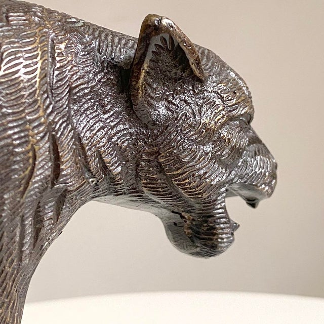 Black Bronze Statuette of a Wild Animal, 1890s-1910s For Sale - Image 8 of 9