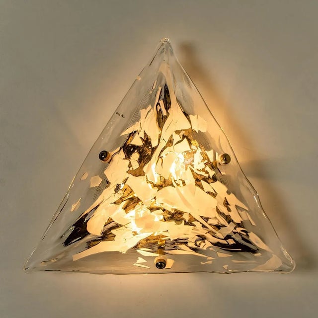 Gold-Plated Piramide Flush Mounts, 1970s, Italy, Set of 2 For Sale - Image 12 of 15