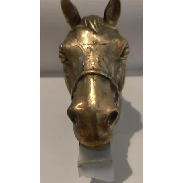 Metal 1960s Ted Arnold Ltd. Brass Tone Metal Horse Head Tape Dispenser For Sale - Image 7 of 10