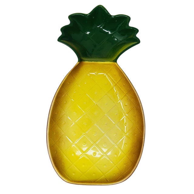 Vintage (1960's) Mid-Century Modern California Pottery Pineapple Chip & Dip Bowl S-24 For Sale - Image 10 of 10