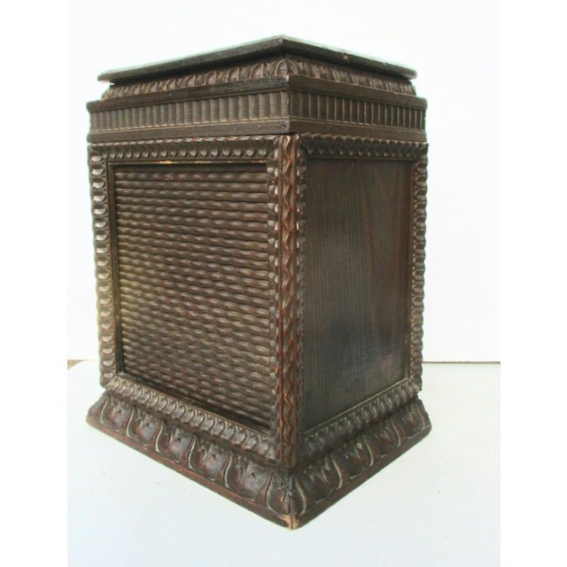 Early 20th Century Folk Art Wooden Roll-Top Storage Box For Sale - Image 9 of 9