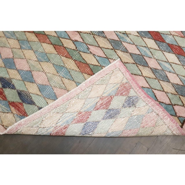 Art Deco Square Turkish Deco Rug - 3'11" x 4'2" For Sale - Image 3 of 6