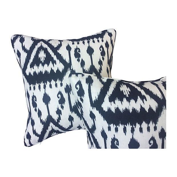Black & White Ikat Linen Pillows Pair Chairish