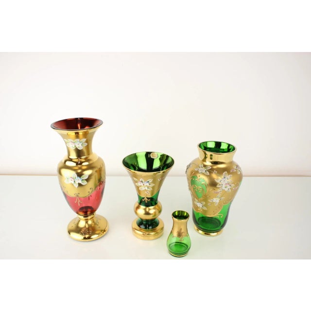 Gold Bohemian Gold Glass Vase, Czechoslovakia, 1950s For Sale - Image 8 of 14