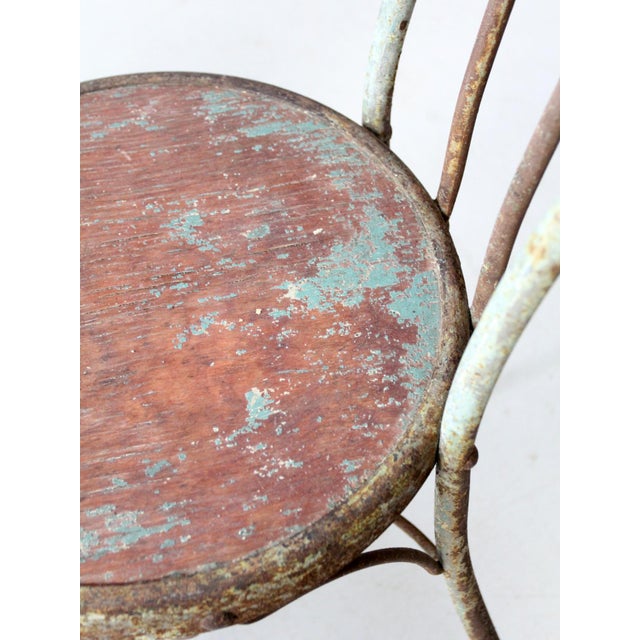 Early 20th Century Art Nouveau Iron Bistro Chairs, Set of 3 For Sale - Image 6 of 18