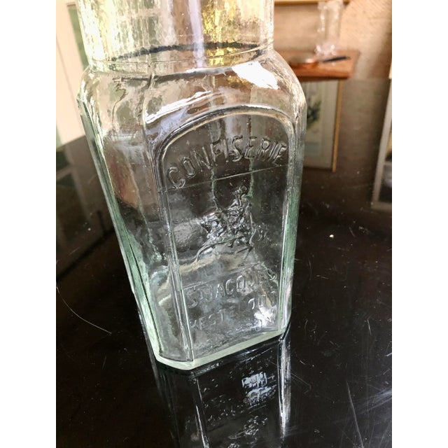 Transparent Belgian Glass Embossed Confectionary Jar For Sale - Image 8 of 13