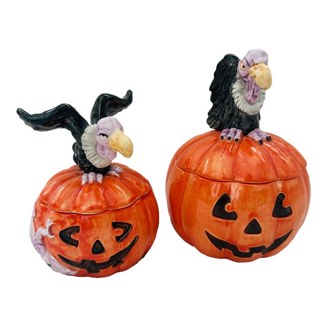 Fitz & Floyd Buzzard/Pumpkin Candy Dish/Box For Sale
