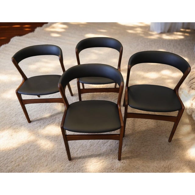 Danish Fire Chair in Teak and Black Leather by Kai Kristiansen, 1960s For Sale - Image 16 of 17