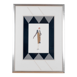 Erte "Manhattan Mary Ii" Artist Hand Signed & Numbered Limited Edition 223/300 Framed & Matted Serigraph Excellent Print in Very Good + Frame