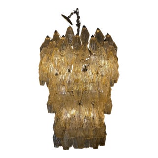 Carlo Scarpa for Venini Polyhedral Chandelier For Sale