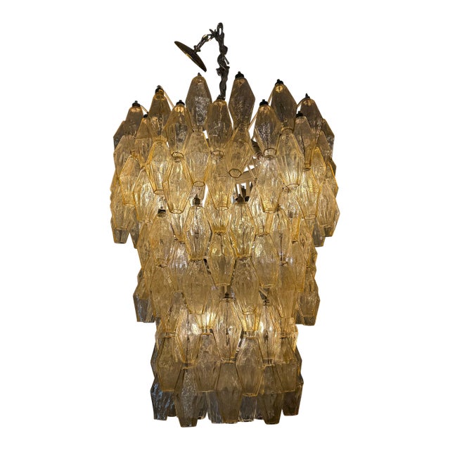 Carlo Scarpa for Venini Polyhedral Chandelier For Sale