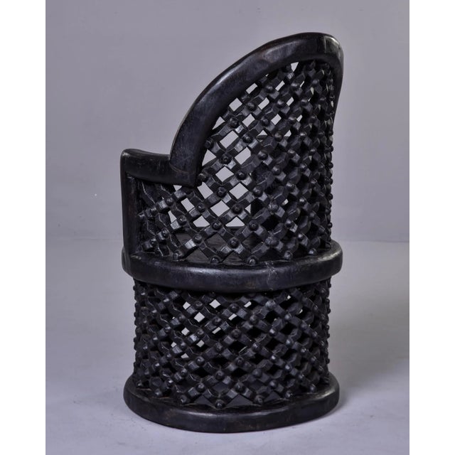 Wood Carved African Bamileke Throne Chair For Sale - Image 7 of 12