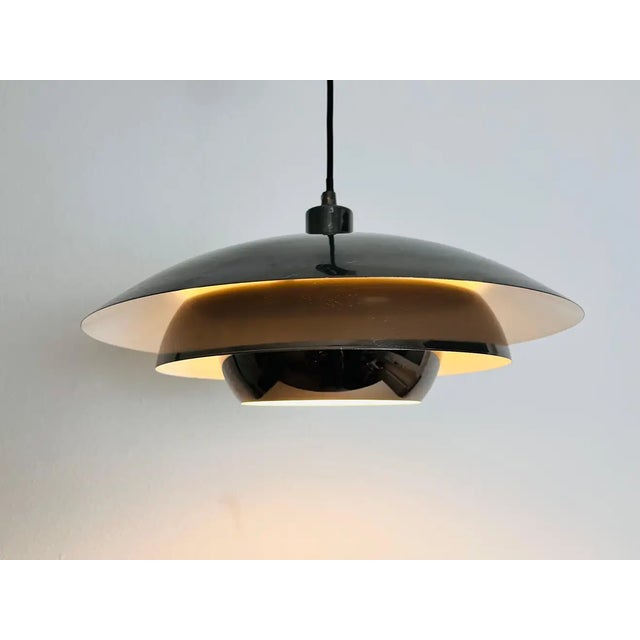 Louis Poulsen Danish Chrome and Metal Pendant Lamp, 1980s For Sale - Image 4 of 13