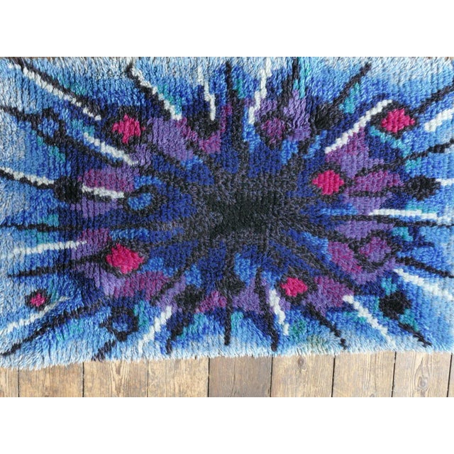 Scandinavian Modern High Pile Tibet Rya Rug by Ingrid Jagarz, Sweden, 1960s For Sale - Image 4 of 8