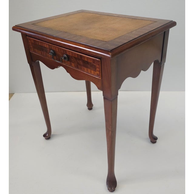 Mid-Century Mahogany and Leather Top English Silver Table For Sale In Washington DC - Image 6 of 12
